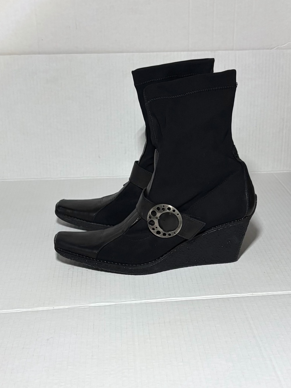 Moreo Milano Square Toe Wedge Boot